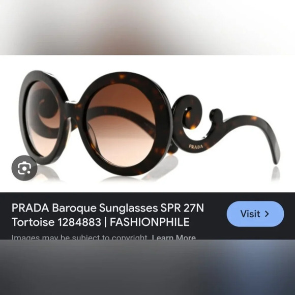 NWT Prada Women's Baroque Sunglasses Tortoise Round SPR 27N 2AU-6S1 55-22-135 - Picture 4 of 16